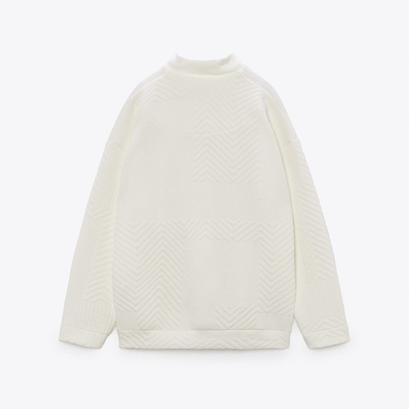 Zara jacket coat bomber overcoat cream ribbed casual fall lightweight - Picture 7 of 10